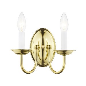 Livex Lighting Home Basics 2 - Light Wall Light in  Polished Brass - 1 of 4