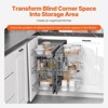 VEVOR Min 15"W Opening Blind Corner Pull Out Organizer, 3 Tier 6 Shelf Kitchen Cabinet Organizer, Chrome Carbon Steel Storage Basket, Gray - 3 of 4