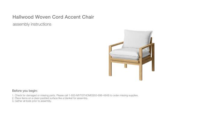 Hallwood Woven Cord Accent Chair Cream - Threshold&#8482;, 2 of 10, play video
