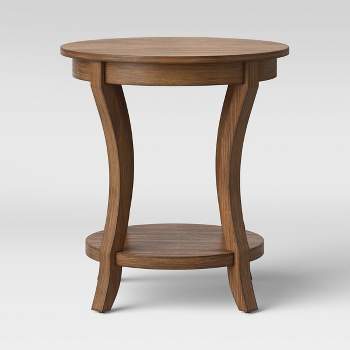 Shelburne Round Wood Accent Table Natural - Threshold™
