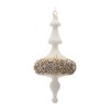 Set of 6 Glass Finial Ornaments – White, Gold, Silver – 8.25 Inch Christmas Tree Decor – By Melrose - 3 of 4