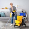 6.9 Gallon Mop Bucket Car, Mop Water Bucket Cart With Metal Handle Holder, 4 Quiet Wheels, Removable Side Pressure Dryer, Home Mop Bucket Cart - 2 of 4
