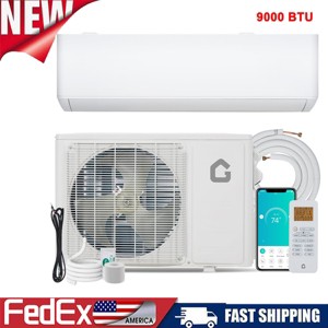 19/20SEER 9000 BTU Ductless Split Air Conditioners with Heat Pump & Installation Kit Covers Up to 450 Sq. Ft, Pre-Charge R454B Condenser - 1 of 4