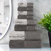 100% Cotton Medium Weight Two-Toned Jacquard and Solid Assorted Towel Set by Blue Nile Mills - 2 of 4