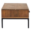 vidaXL Coffee Table Rectangle Coffee Table with Storage Drawer Solid Wood Pine - Brown - 4 of 4
