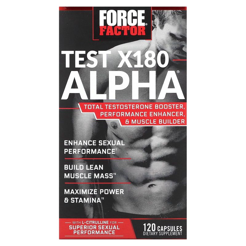 Force Factor Test X180 Alpha, Total Testosterone Booster, 120 Capsules, 1 of 4