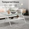 ALEXOUN Modern Rectangle Coffee Table with Tempered Glass Top - Stylish & Durable Design,Easy to Clean - Perfect for Living Room,Bedroom - 2 of 4