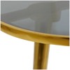 Contemporary Aluminum With Tripod Legs Accent Table Gold - Olivia & May: Velvet Sofa Companion, Brass Decor, Indoor Use - 3 of 4