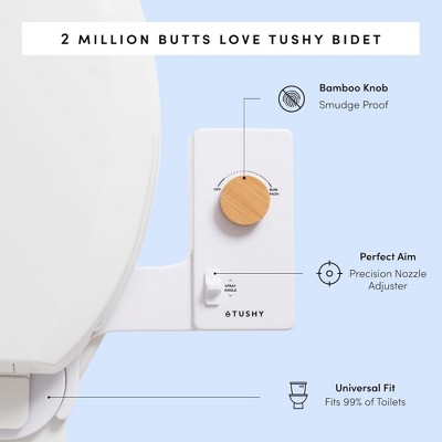 White and Gold Self-Cleaning Bidet Toilet Attachment