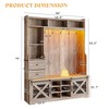 AMERLIFE 7-in-1 Farmhouse Hall Tree with Bench and Shoe Cabinet, LED Entryway Organizer with Drawers - 2 of 4
