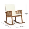 Rustic Acacia Wood Accent Chair, Wood Rocking Chair with Water-Resistant Cushions, Armchair for Porch, Garden or Bedroom -Christopher Knight Home - 4 of 4