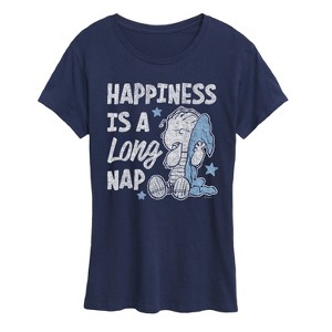 Women's - Peanuts - Linus Happiness Is A Long Nap Short Sleeve Graphic T-Shirt - 1 of 4
