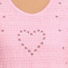 Collections Etc Smocked Bust Embroidered Floral Heart Short Sleeve Nightgown - 2 of 4