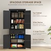 72" Kitchen Pantry Storage Cabinet, Cupboard with 4 Doors and 3 Adjustable Shelves, Large Central Drawer - 4 of 4