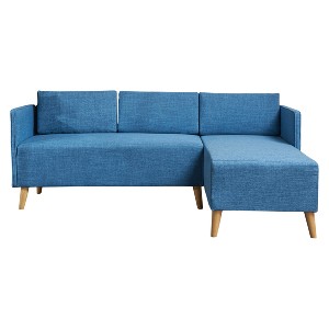 Augustus Mid-Century Chaise Sectional - Muted Blue - Christopher Knight Home