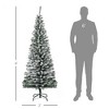 Gulches Unlit Snow-Flocked Slim Artificial Christmas Tree - 6', 492 Realistic Tips, Sturdy Metal Base - 4 of 4