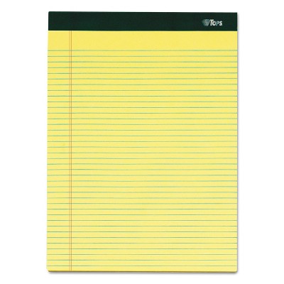 TOPS Double Docket Ruled Pads 8 1/2 x 11 3/4 Canary 100 Sheets 6 Pads/Pack 63376