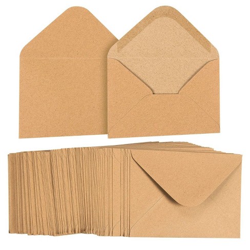 25 100 C6 Kraft Recycled BROWN PLAIN Envelopes Peel N Seal Invitation DIY CARD 