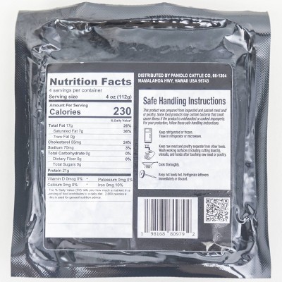 Paniolo Cattle Co. Local Hawaii Ground Beef 80% Lean 20% Fat - 1lb