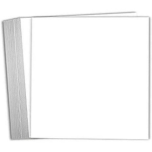 Hamilco 8x8 White Scrapbook Cardstock Paper Heavyweight 100lb Cover Card Stock 100 Pack - 1 of 4