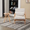 Mid Century Modern Accent Chair and Coffee Table Set, Upholstered Armchair with Side Table for Living Room Bedroom-3irtyhousy - 2 of 4