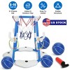 Summer Pool Basketball Hoop Toy Set With 4 Basketballs 4 Circles Pump Floating Swimming Pool Basketball Games Poolside Water Play Toy For 3-12Years - 2 of 4