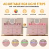 Homhougo Dresser for Bedroom with LED Light & Charging Station, 8 Drawers Wooden Dressers with Open Space Pink - 2 of 4