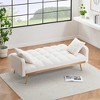KTMBDW Sofa Bed, Teddy Futon Couch with Removable Armrests, Adjustable Recliner Sleeper Sofa Bed for Living Room, Apartment, Office - 2 of 4