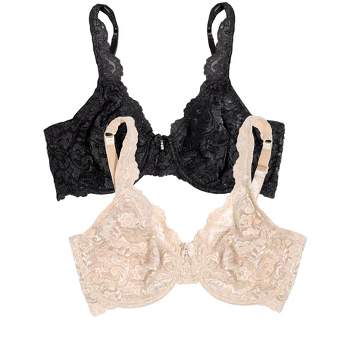 Smart & Sexy Women's Signature Lace Push-Up Bra 2-Pack Punchy Peach/Black  Hue 38A