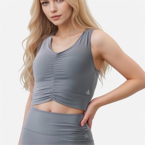 Anna-Kaci Active Women's Ruched Front Sports Tank with Stretchy Shoulder Straps - 1 of 4