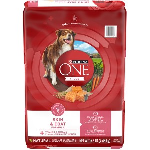 Purina ONE +Plus Natural Dry Dog Food with Salmon, Fish and Seafood for Skin & Coat Health - 16.5lb - 1 of 4