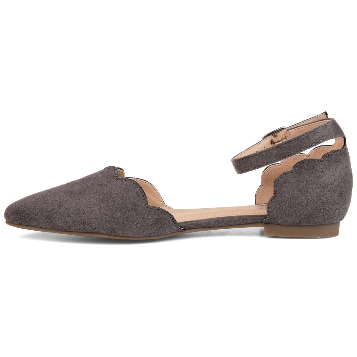Обувь Journee Collection Women's Lana Buckle Pointed Toe Ballet Flats Grey 10 — фото 2