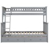 Twin over Full Bunk Bed Convertible Beds with Drawers and Guardrails - ModernLuxe - 4 of 4