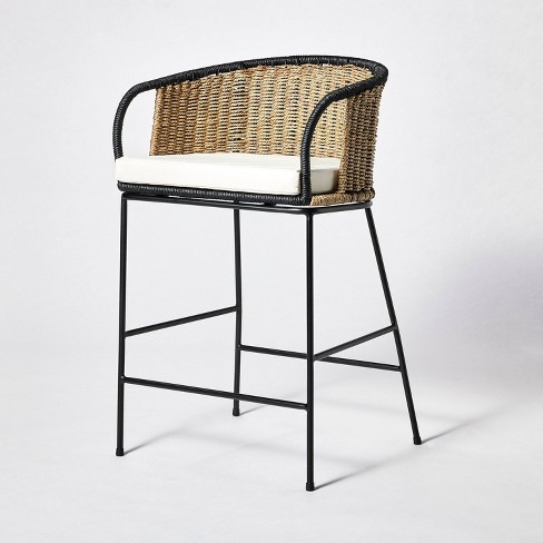 Seagrass bar best sale stools with back