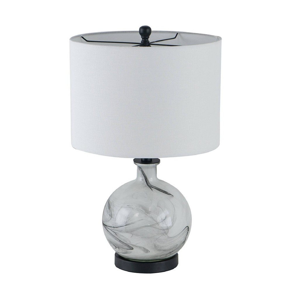 Photos - Floodlight / Street Light 14"x23" Sarris Glass Table Lamp White/Gray - A&B Home