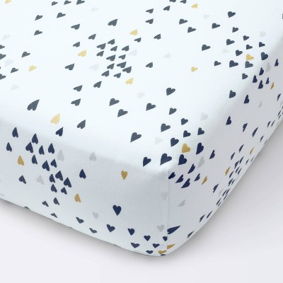 Image of Fitted Crib Sheet Hearts - Cloud Island™ - Gold/Black