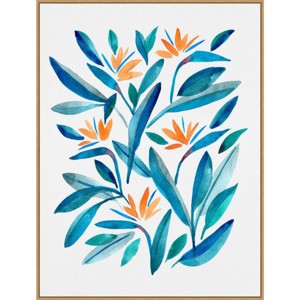 32" x 42" Bird of Paradise Flower I by Cami Juncos Framed Canvas Wall Art Print - Amanti Art: Hand-Stretched, Polystyrene Frame - 1 of 4