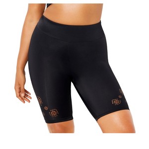 Swimsuits for All Women's 8" Laser Cut High Waist Swim Bike Short (Plus Sizes Available) - 1 of 4