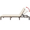 vidaXL Sunlounger Brown PE Rattan Standard Adjustable Armrests - 4 of 4
