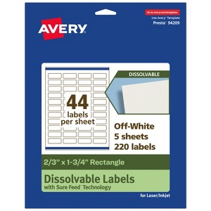 Avery Dissolvable Labels, 2/3" x 1-3/4" Rectangle - 1 of 4