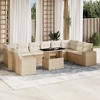 vidaXL 11 Piece Patio Sofa Set with Cushions - Beige and Cream - 2 of 4
