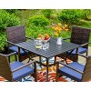 5pc Patio Dining Set with Square Metal Table & 4 PE Rattan Chairs - Captiva Designs: Weather-Resistant, Umbrella Hole - 4 of 4