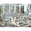 HomeStock 6-Piece Natural Oak Finish Solid Wood Top Dining table Set - 2 of 4
