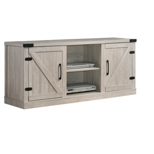 Vynxaria Gray 58" Wide TV Stand, 2 Open Shelves, 2 Cabinets, H 20.5" x W 58" - 1 of 4