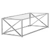 Monarch Specialties Coffee Table Accent Cocktail Rectangular Living Room 44"L Clear Tempered Glass Chrome Metal Contemporary Modern - 2 of 4