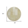 Beige And Ivory Striped Washable Indoor Outdoor Area Rug - 3 of 4