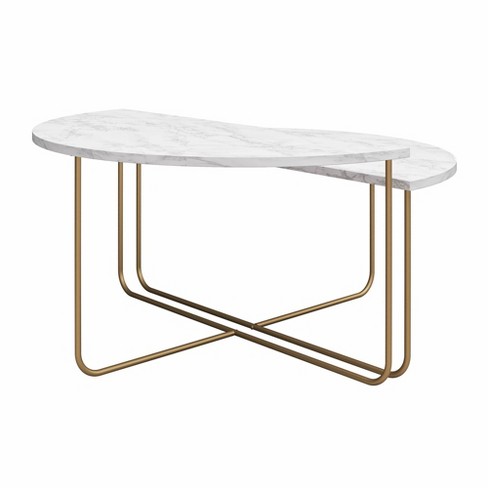 Athena Coffee Table White Marble - Novogratz : Target