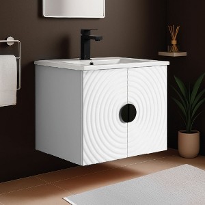 Pellabay Modern Bathroom Vanity with Fluted Circular Doors - Sink Included - 1 of 4