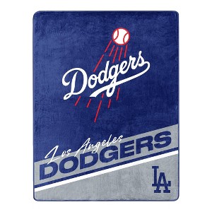 MLB Los Angeles Dodgers 46"x60" Spirited Silk Touch Throw Blanket: Team Logo Plush - 1 of 2