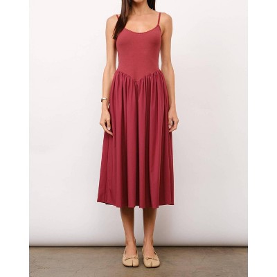 Women's Chloe Contrast Rib Midi Dress - Loucia